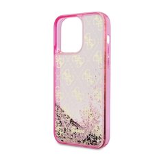 Guess Guess Liquid Glitter Transculent 4G - Ohišje za iPhone 14 Pro (roza)