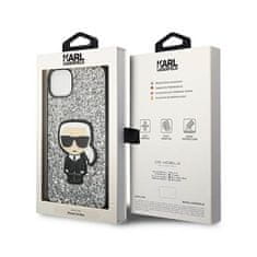 Karl Lagerfeld Karl Lagerfeld Glitter Flakes Ikonik - Ohišje za iPhone 14 Plus (srebrno)