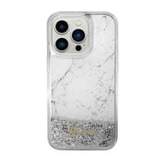 Guess Guess Liquid Glitter Marble - ohišje za iPhone 14 (belo)