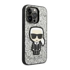 Karl Lagerfeld Karl Lagerfeld Glitter Flakes Ikonik - Ohišje za iPhone 14 Pro Max (srebrno)