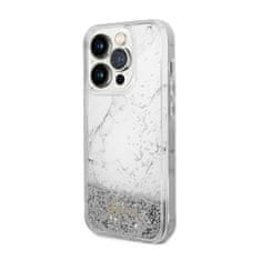 Guess Guess Liquid Glitter Marble - Ohišje za iPhone 14 Pro (belo)