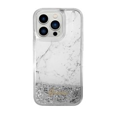 Guess Guess Liquid Glitter Marble - Ohišje za iPhone 14 Pro (belo)