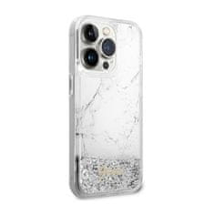 Guess Guess Liquid Glitter Marble - Ohišje za iPhone 14 Pro (belo)