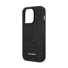 Karl Lagerfeld Karl Lagerfeld Glitter Plaque Logo - Ohišje za iPhone 14 Pro Max (črno)