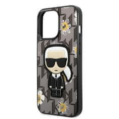 Karl Lagerfeld Karl Lagerfeld Iconic Karl Flower - Ohišje za iPhone 13 Pro Max (sivo)