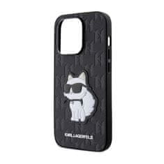 Karl Lagerfeld Karl Lagerfeld Saffiano Monogram NFT Choupette - ovitek za iPhone 14 Pro (črn)