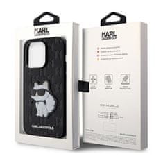 Karl Lagerfeld Karl Lagerfeld Saffiano Monogram NFT Choupette - ovitek za iPhone 14 Pro (črn)