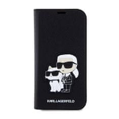 Karl Lagerfeld Karl Lagerfeld Booktype NFT Saffiano Karl & Choupette - Ohišje za iPhone 14 Pro (črno)