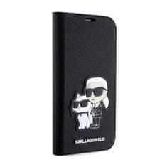 Karl Lagerfeld Karl Lagerfeld Booktype NFT Saffiano Karl & Choupette - Ohišje za iPhone 14 Pro (črno)