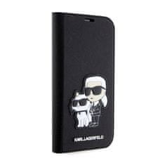 Karl Lagerfeld Karl Lagerfeld Booktype NFT Saffiano Karl & Choupette - etui za iPhone 14 (črno)