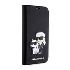 Karl Lagerfeld Karl Lagerfeld Booktype NFT Saffiano Karl &amp; Choupette - Ohišje za iPhone 14 Pro Max (črno)