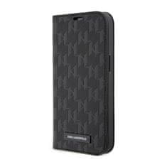 Karl Lagerfeld Karl Lagerfeld Booktype Saffiano Monogram - Ohišje za iPhone 14 Pro (črno)