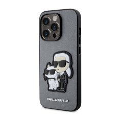 Karl Lagerfeld Karl Lagerfeld NFT Saffiano Karl & Choupette - Ohišje za iPhone 14 Pro (srebrno)