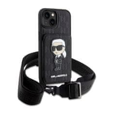 Karl Lagerfeld Karl Lagerfeld Crossbody NFT Saffiano Monogram Iconic - ovitek za iPhone 14 Pro (črn)