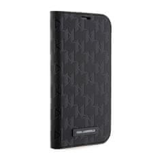 Karl Lagerfeld Karl Lagerfeld Booktype Saffiano Monogram - Ohišje za iPhone 14 Pro (črno)