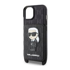 Karl Lagerfeld Karl Lagerfeld Crossbody NFT Saffiano Monogram Iconic - ovitek za iPhone 14 Pro (črn)