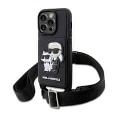 Karl Lagerfeld Karl Lagerfeld Crosssbody NFT Saffiano Karl &amp; Choupette - Ohišje za iPhone 14 Pro (črno)