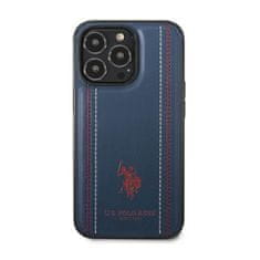 US Polo US Polo Assn Leather Stitch - Ohišje za iPhone 14 Pro Max (mornarsko modro)