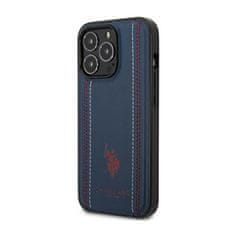 US Polo US Polo Assn Leather Stitch - Ohišje za iPhone 14 Pro (mornarsko modro)