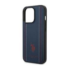 US Polo US Polo Assn Leather Stitch - Ohišje za iPhone 14 Pro (mornarsko modro)