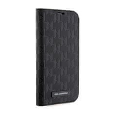 Karl Lagerfeld Karl Lagerfeld Booktype Saffiano Monogram - Ohišje za iPhone 14 (črno)