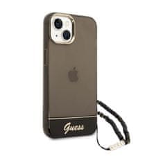 Guess Guess prozoren trak z biserom - ohišje za iPhone 14 (črno)