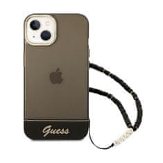 Guess Guess prozoren trak z biserom - ohišje za iPhone 14 (črno)