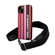 Karl Lagerfeld Karl Lagerfeld Color Stripes Strap - Ohišje za iPhone 14 (roza)