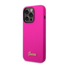 Guess Guess Silikonski ovitek Vintage - iPhone 14 Pro (fuksija)