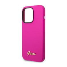 Guess Guess Silikonski ovitek Vintage - iPhone 14 Pro (fuksija)