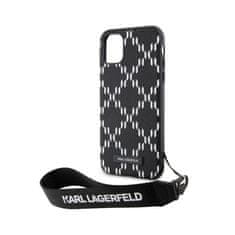 Karl Lagerfeld Karl Lagerfeld Monogram Losange Saffiano - etui z vrvico za iPhone 11 (črn)