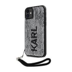 Karl Lagerfeld Karl Lagerfeld Sequins Cord - ohišje s povodcem za iPhone 11 (srebrno)