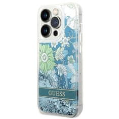 Guess Guess Liquid Glitter Flower - Ohišje za iPhone 14 Pro Max (zeleno)