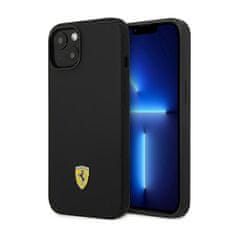 Ferrari Silikonski kovinski logotip Ferrari - ohišje za iPhone 14 Plus (črno)