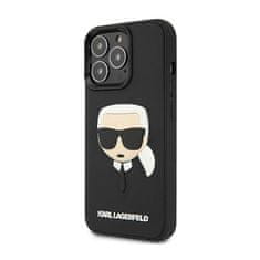 Karl Lagerfeld Karl Lagerfeld 3D gumijasto ohišje Karl`s Head - Ohišje za iPhone 14 Pro (črno)