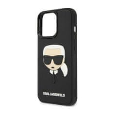 Karl Lagerfeld Karl Lagerfeld 3D gumijasto ohišje Karl`s Head - Ohišje za iPhone 14 Pro (črno)