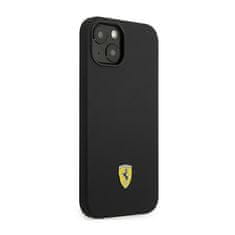 Ferrari Silikonski kovinski logotip Ferrari - ohišje za iPhone 14 Plus (črno)