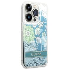 Guess Guess Liquid Glitter Flower - Ohišje za iPhone 14 Pro Max (zeleno)