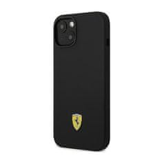 Ferrari Silikonski kovinski logotip Ferrari - ohišje za iPhone 14 Plus (črno)