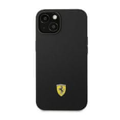 Ferrari Silikonski kovinski logotip Ferrari - ohišje za iPhone 14 Plus (črno)