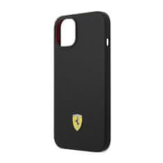 Ferrari Silikonski kovinski logotip Ferrari - ohišje za iPhone 14 Plus (črno)