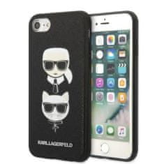 Karl Lagerfeld Karl Lagerfeld Saffiano Karl &amp; Choupette Heads - Ohišje za iPhone SE 2022 / SE 2020 / 8 / 7 (črno)