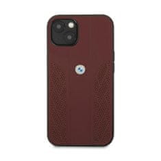 NEW BMW Leather Curve Perforate HC - Ohišje za iPhone 13 (rdeče)