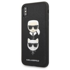 Karl Lagerfeld Karl Lagerfeld Saffiano Karl &amp; Choupette Heads - Ohišje za iPhone Xs / X (črno)