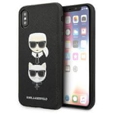 Karl Lagerfeld Karl Lagerfeld Saffiano Karl &amp; Choupette Heads - Ohišje za iPhone Xs Max (črno)