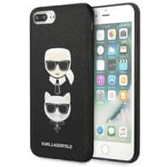 Karl Lagerfeld Karl Lagerfeld Saffiano Karl &amp; Choupette Heads - etui za iPhone 8 Plus / 7 Plus (črno)