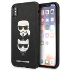 Karl Lagerfeld Karl Lagerfeld Saffiano Karl &amp; Choupette Heads - Ohišje za iPhone Xs / X (črno)