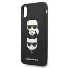 Karl Lagerfeld Karl Lagerfeld Saffiano Karl &amp; Choupette Heads - Ohišje za iPhone Xs / X (črno)