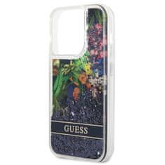 Guess Guess Liquid Glitter Flower - Ohišje za iPhone 14 Pro Max (modro)