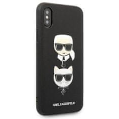 Karl Lagerfeld Karl Lagerfeld Saffiano Karl &amp; Choupette Heads - Ohišje za iPhone Xs / X (črno)